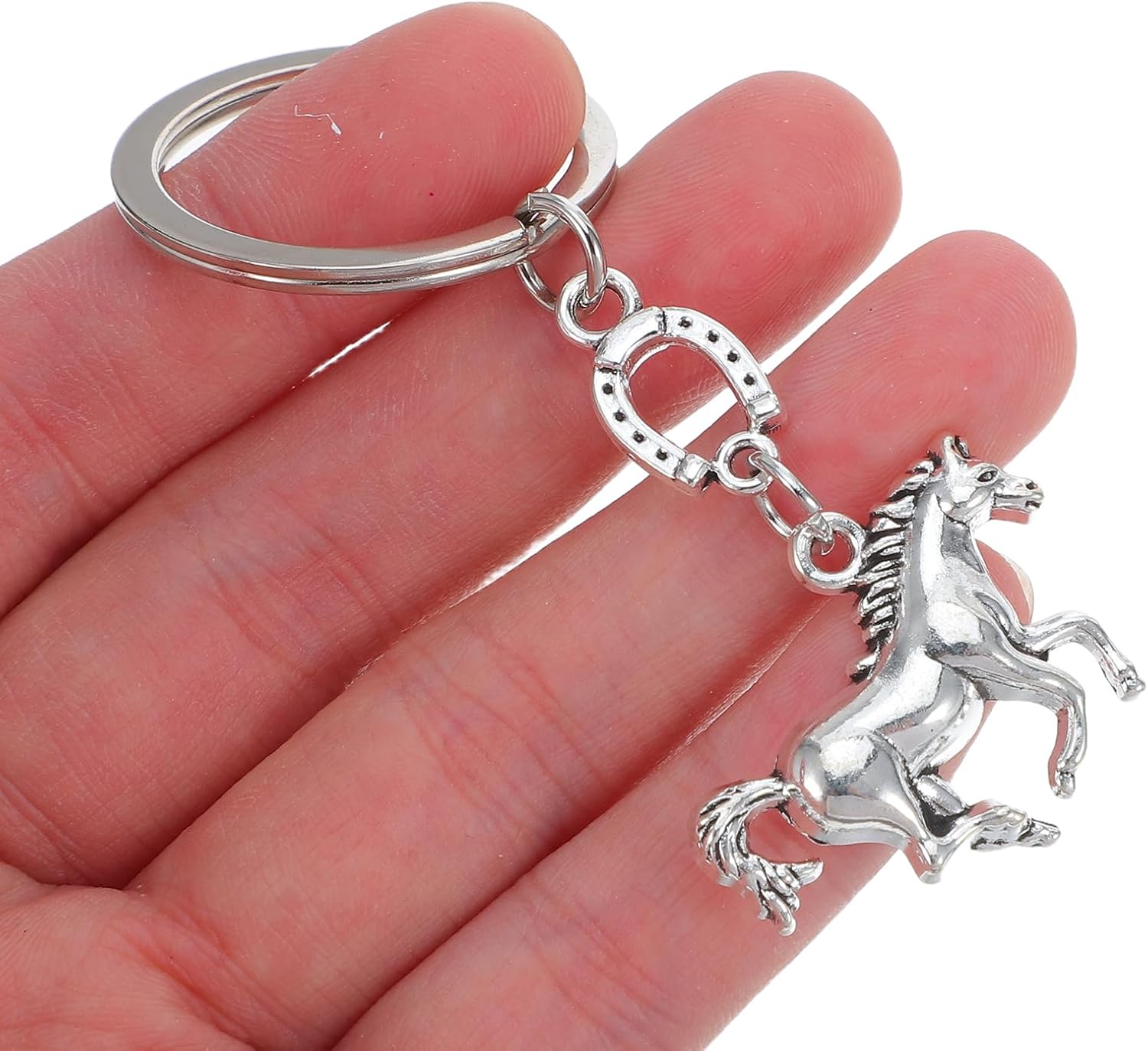 LOGOFUN 20pcs Horse Keychain with Horseshoe Design
