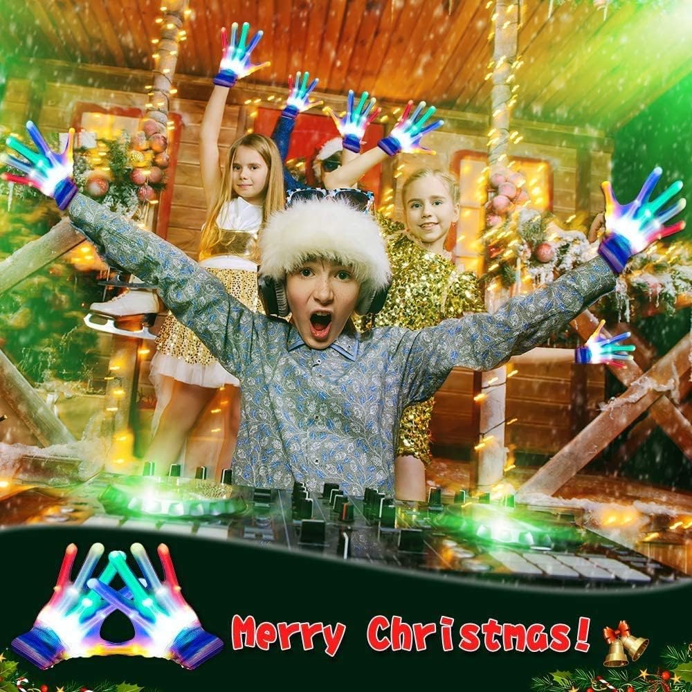 Rainbow LED Gloves for Kids Cool Toy Party Gift