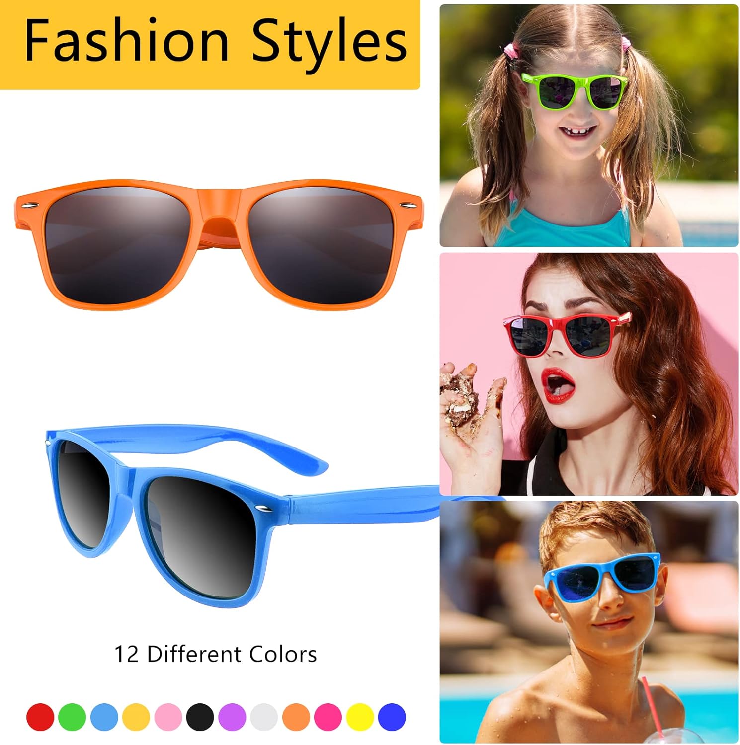 TUPARKA 12 Pack Neon Sunglasses Party Favors