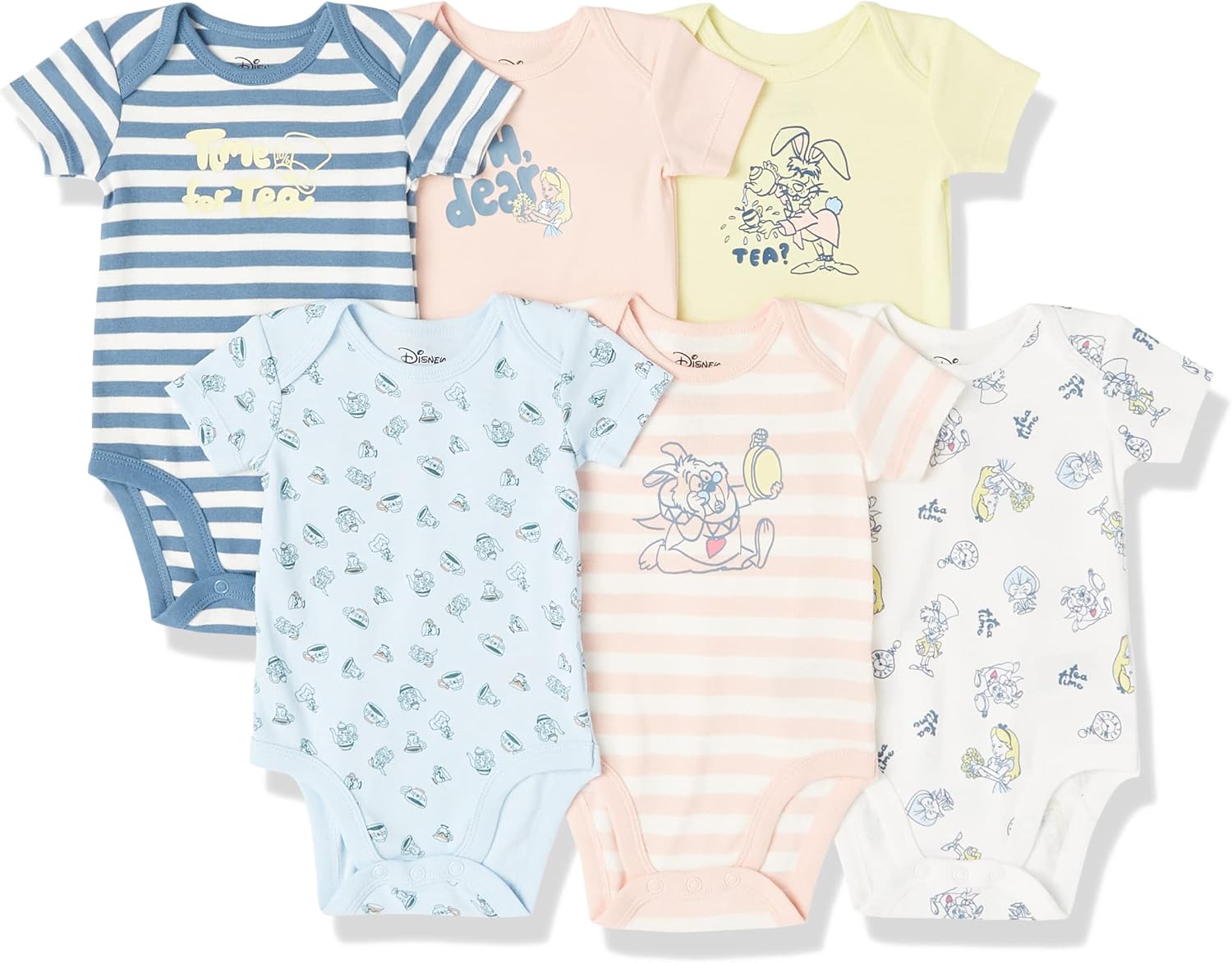 Amazon Essentials Baby Girls Short Sleeve Bodysuits Pack of 6