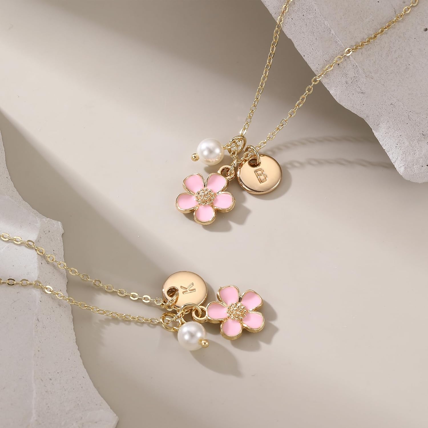 Flower Girl Proposal Initial Letter Necklace
