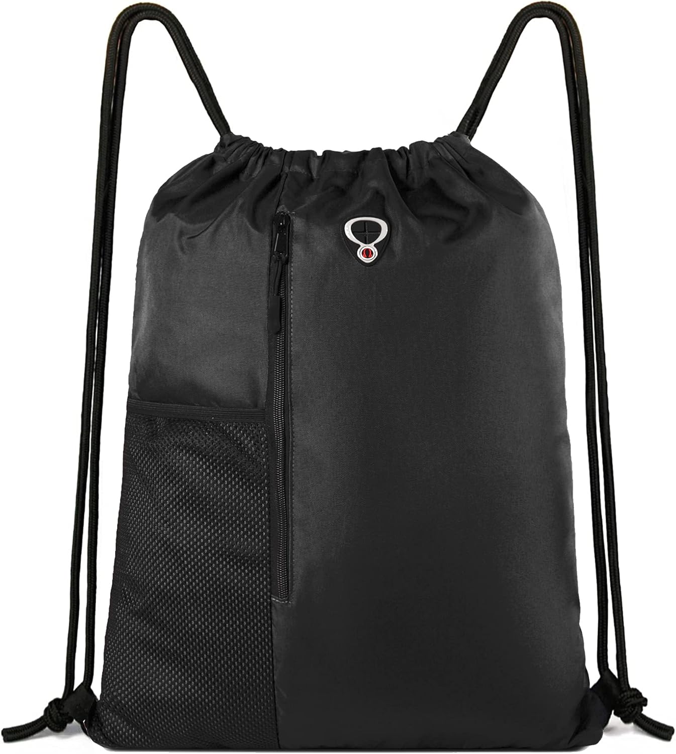 BeeGreen Drawstring Backpack Gym Bag with Shoe Compartment and Two Water Bottle Holders
