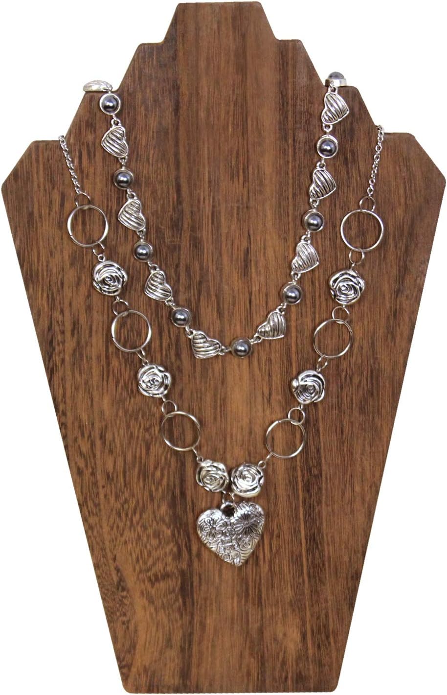 Ikee Design 2 Pcs Lightweight Wooden Necklace Display