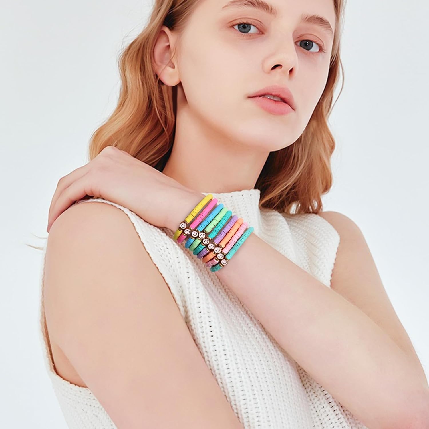 Colorful Stackable Beaded Bracelets for Girls