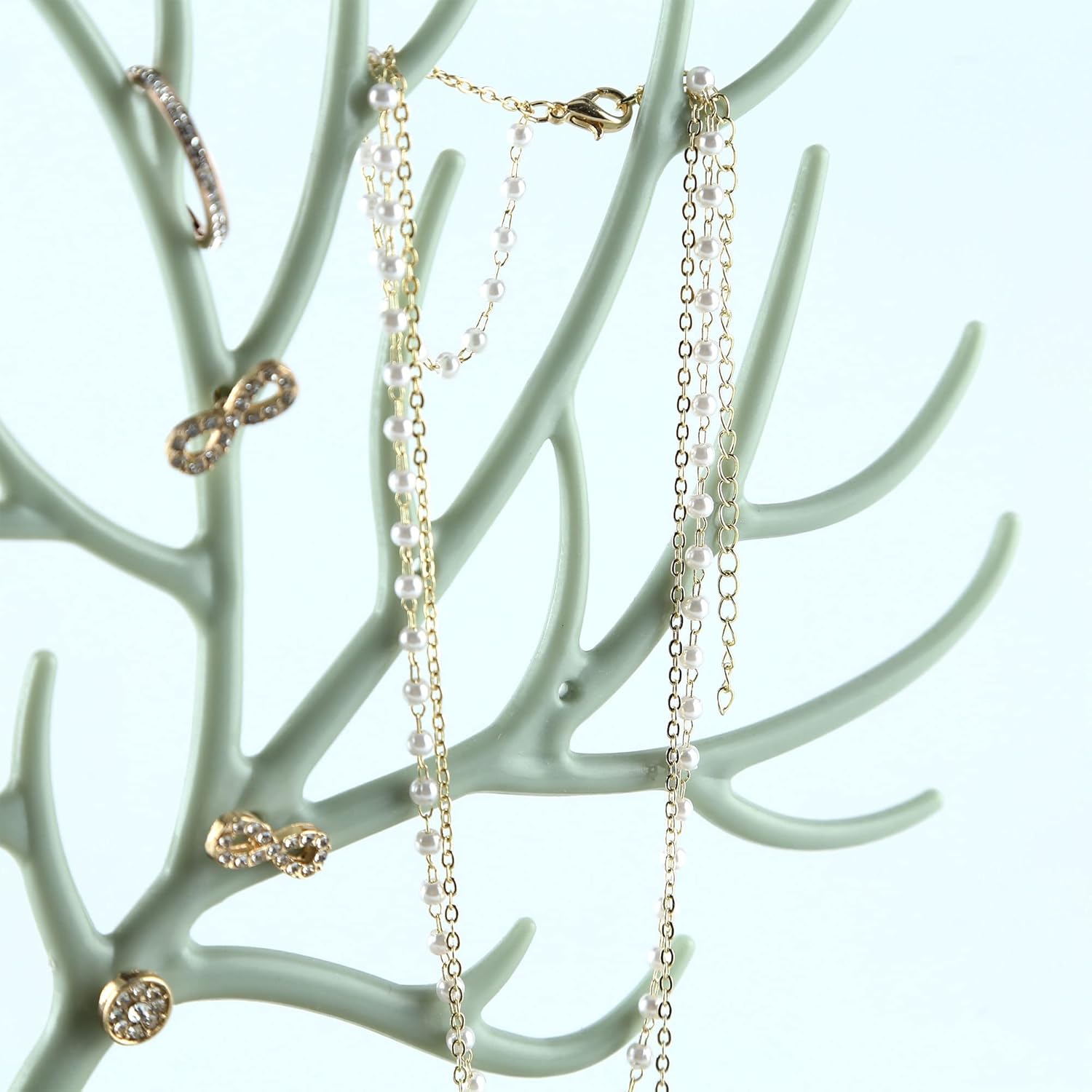 MORELESS Antlers Jewelry Display Stand with Drawer and Crystal Handle