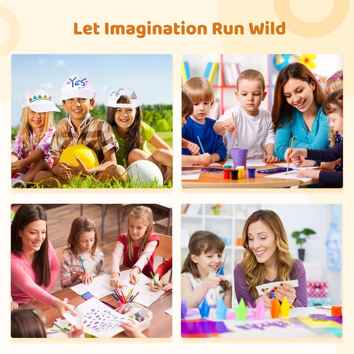 DIY Hats Set with 12 Pens for Kids Creative Halloween Art