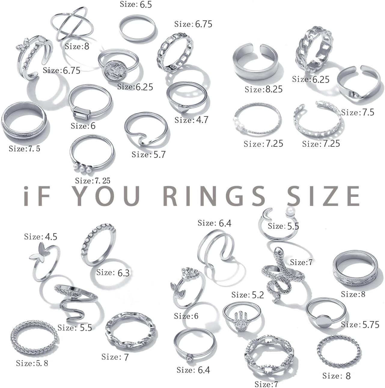 iF YOU 30 Pcs Gold Knuckle Rings Set for Women