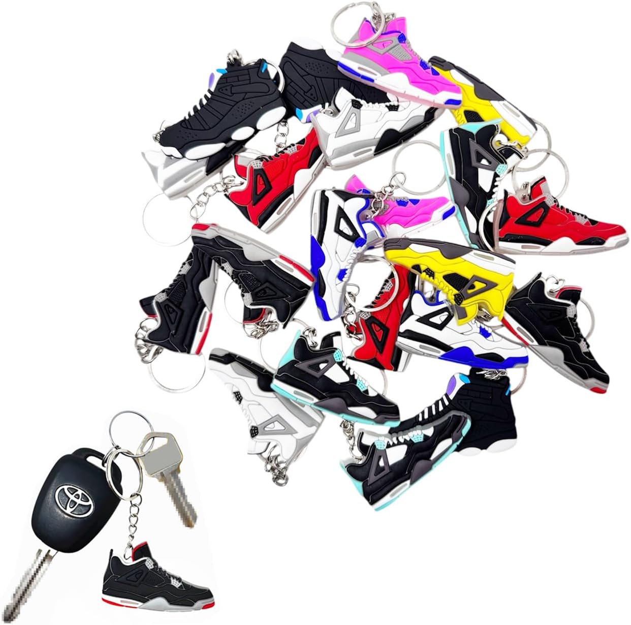 TSY TOOL 30 Pcs Mini Retro Sneaker Keychains