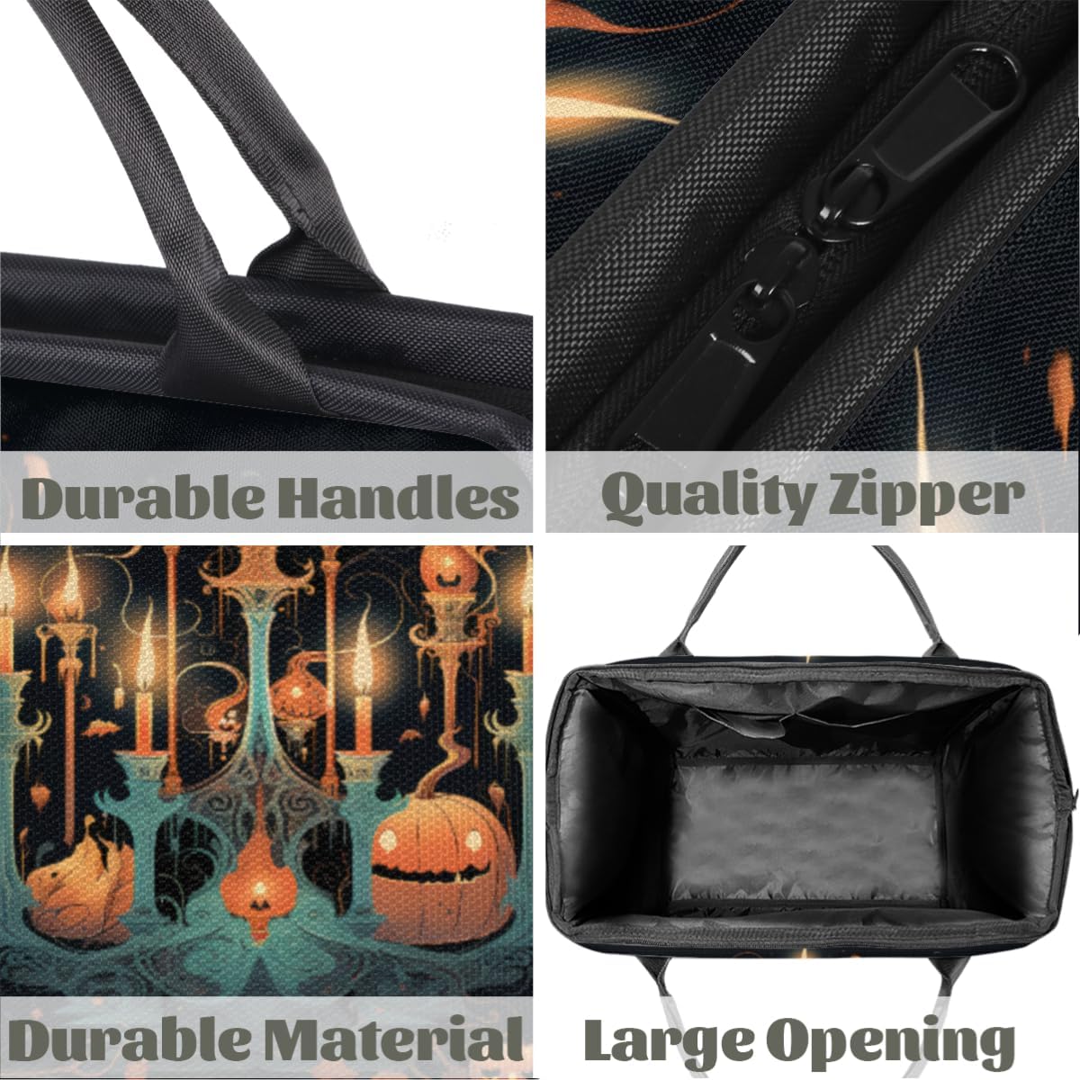 Halloween Pumpkin Candle Gym Bag for Women Men