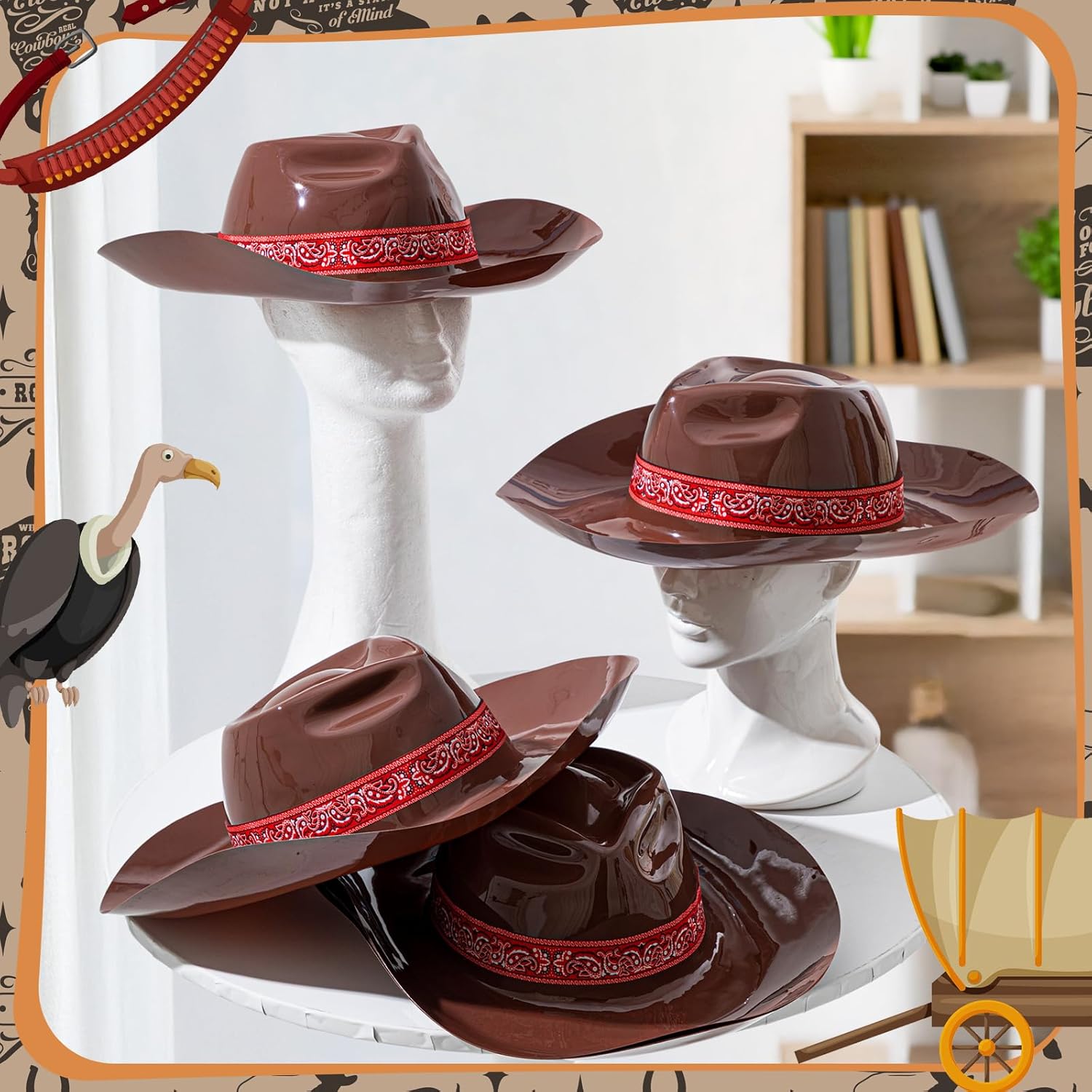 Xtinmee 12 Pack Cowboy Hats for Adults