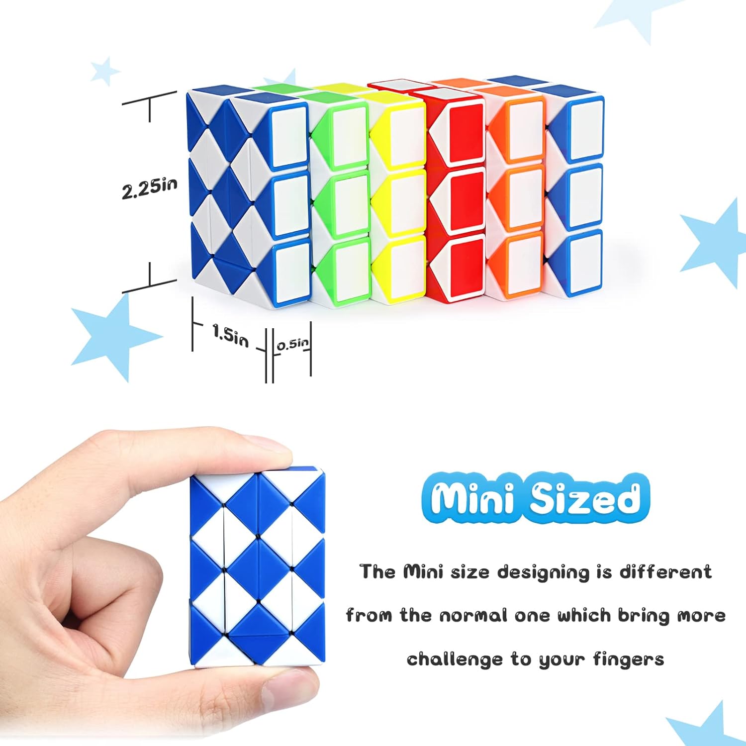 Ganowo 18 Pack Fidget Snake Cube Puzzle Toys for Kids Teens
