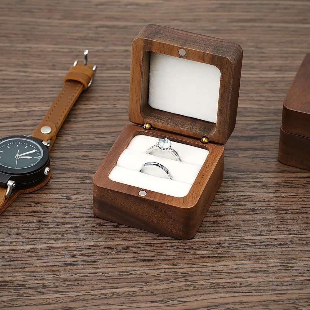 molchagar We Do Wooden Wedding Ring Box for 2 Rings