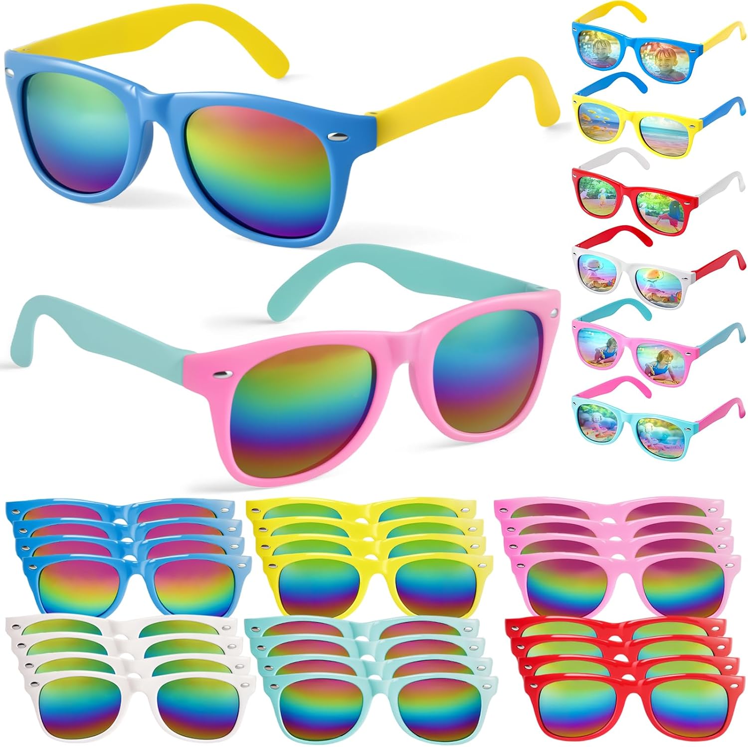 LovesTown Kids Sunglasses Bulk Set for Birthday Beach Events