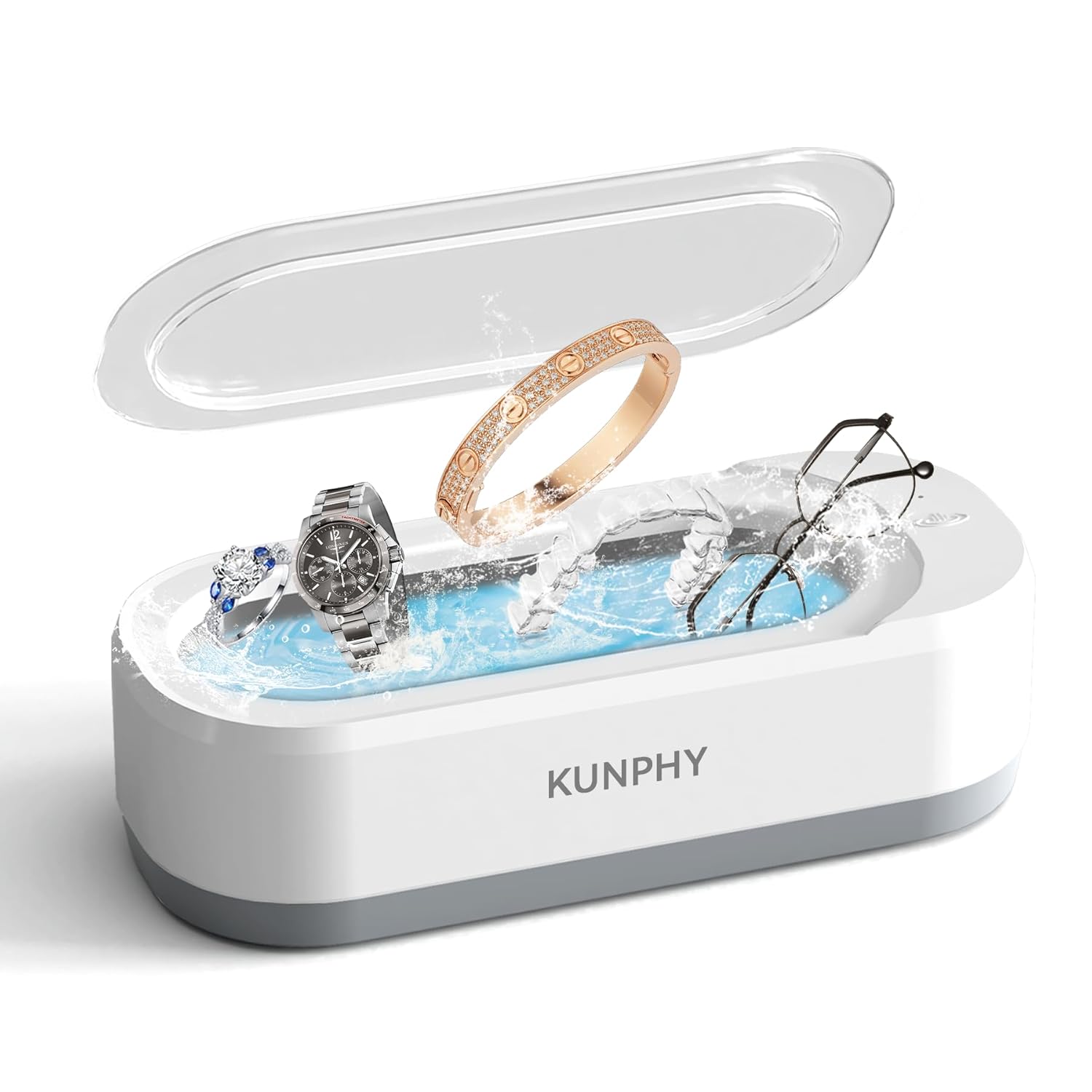 KUNPHY Ultrasonic Jewelry Cleaner 12oz 46KHz