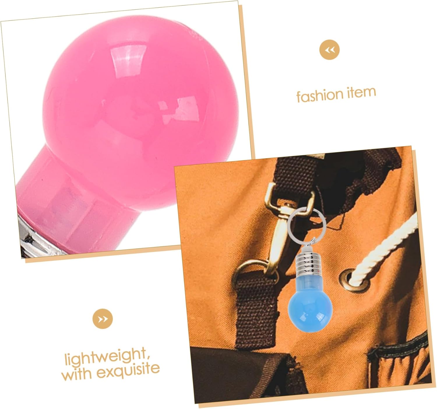 KESYOO 21Pcs Colorful Mini LED Bulb Keychains