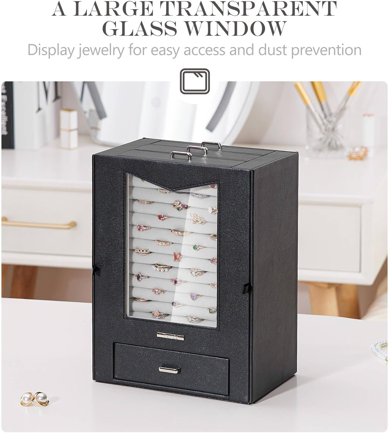Homde Jewelry Organizer with Transparent Window