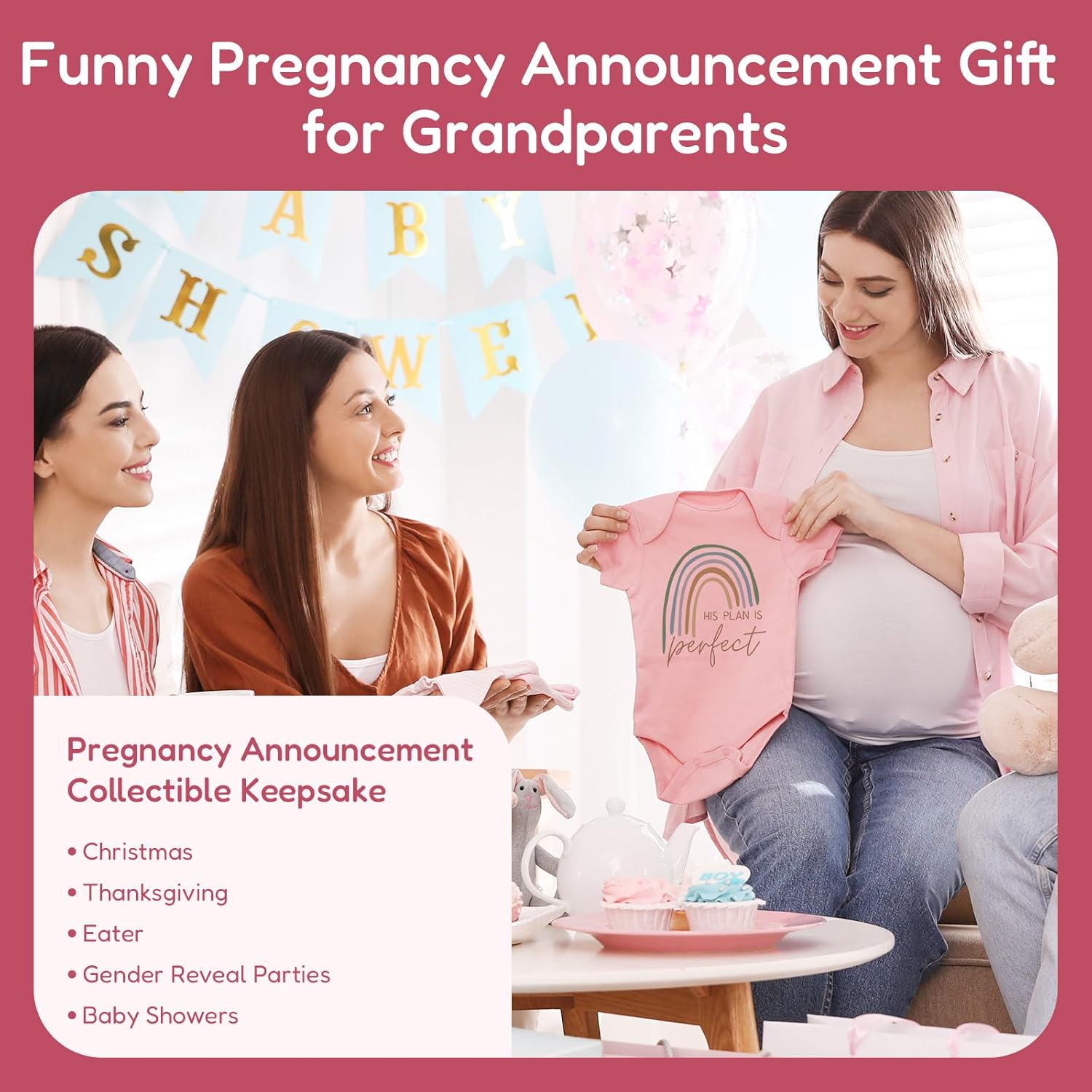 2pcs Baby Announcement Onesie for Pregnancy Reveal