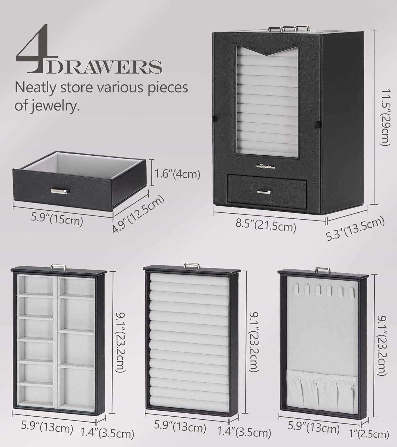 Homde Jewelry Organizer with Transparent Window