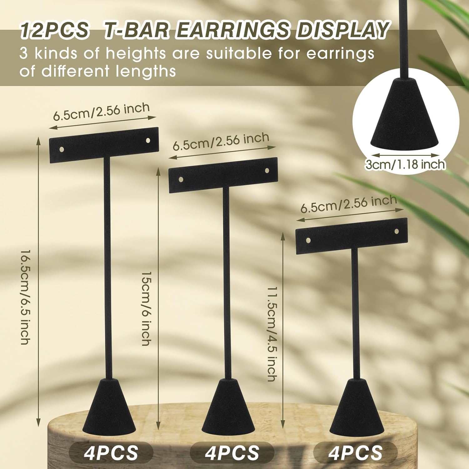 Marsui 12 Pcs Earring Display Stand Set with 3 Heights