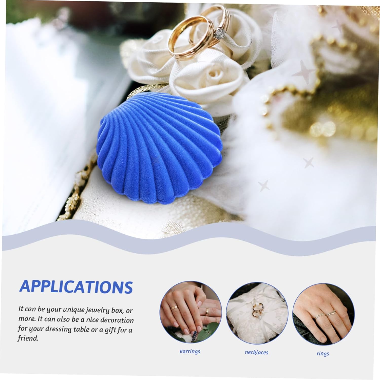 TENDYCOCO 2pcs Shell Jewelry Box Earring Organizer Case