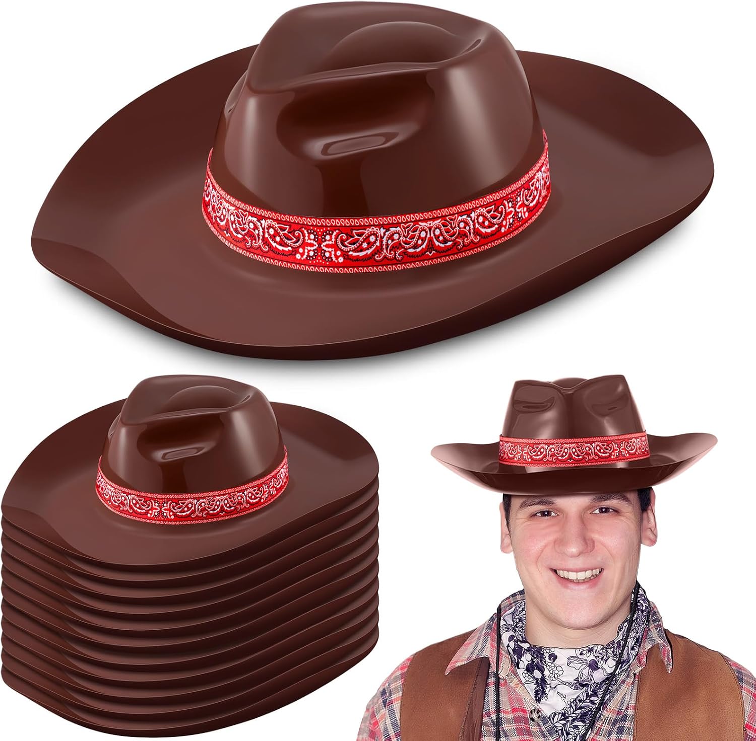 Xtinmee 12 Pack Cowboy Hats for Adults