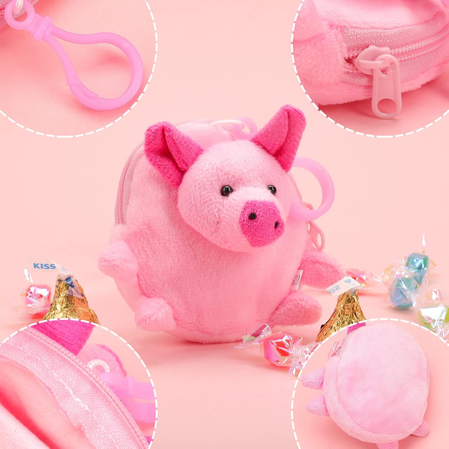 Mini Animals Stuffed Coin Bag Keychain Wallet for Kids