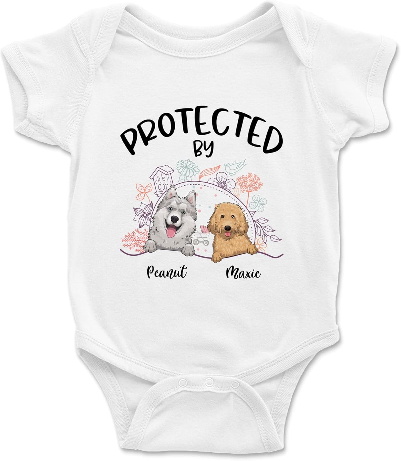 Gossby Custom Baby Onesie with Dog Design
