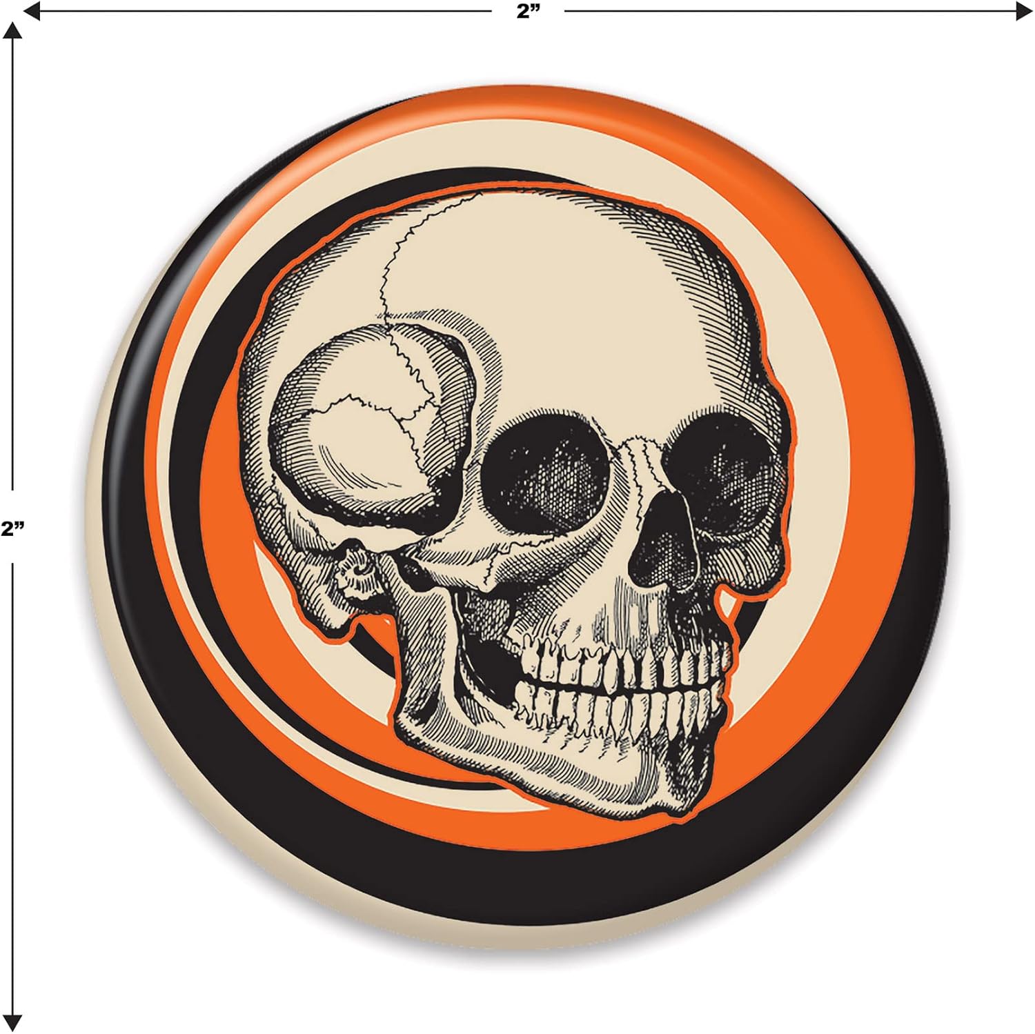 Beistle 6 Piece Vintage Halloween Skull Buttons