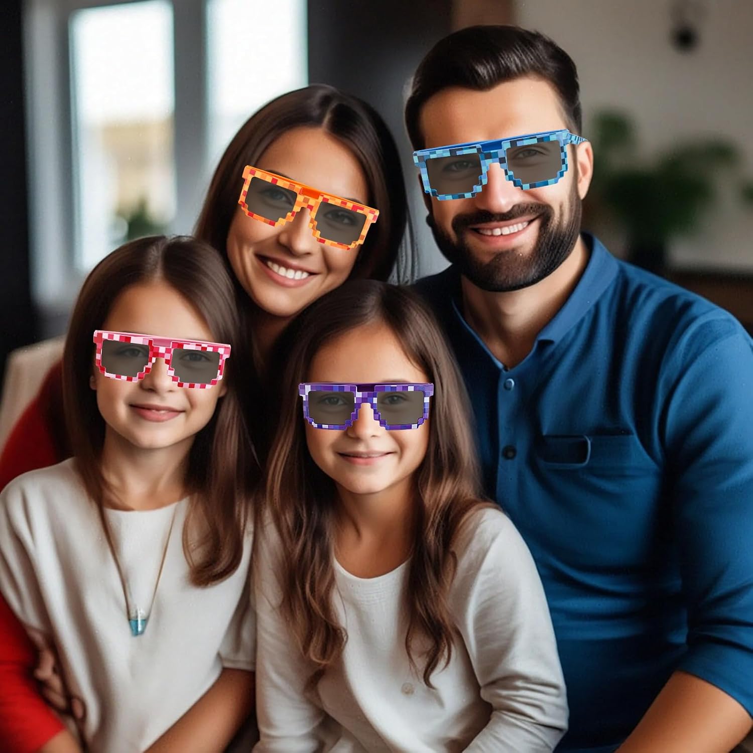 16 Pack Pixel Sunglasses for Birthday Parties and Gaming Events