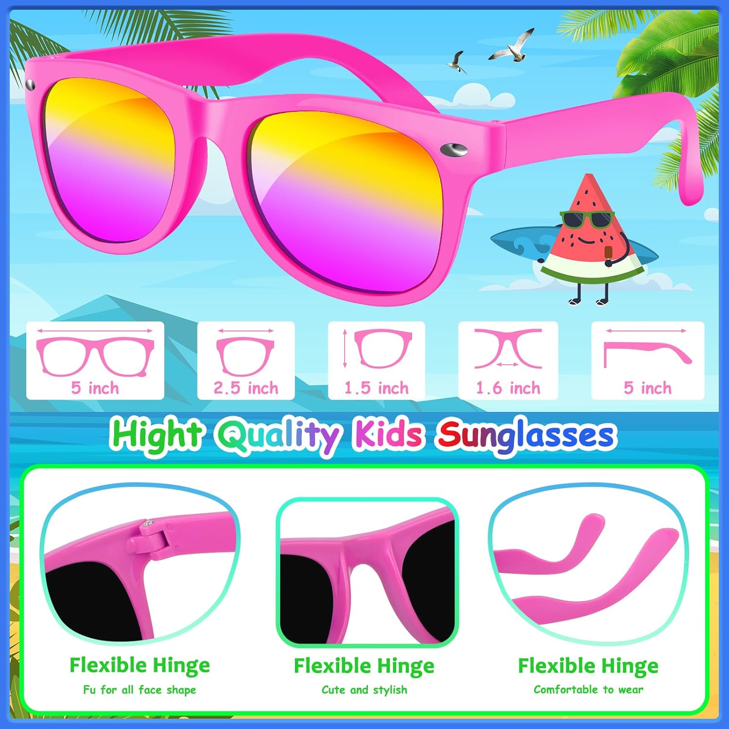 Kids Neon Sunglasses 24 Pack Party Favor