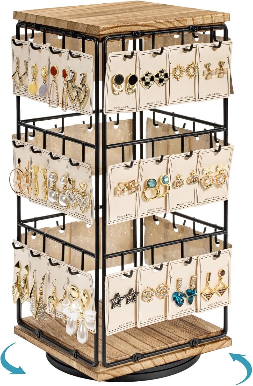 360 Rotating Earring Display Stand with 48 Hooks