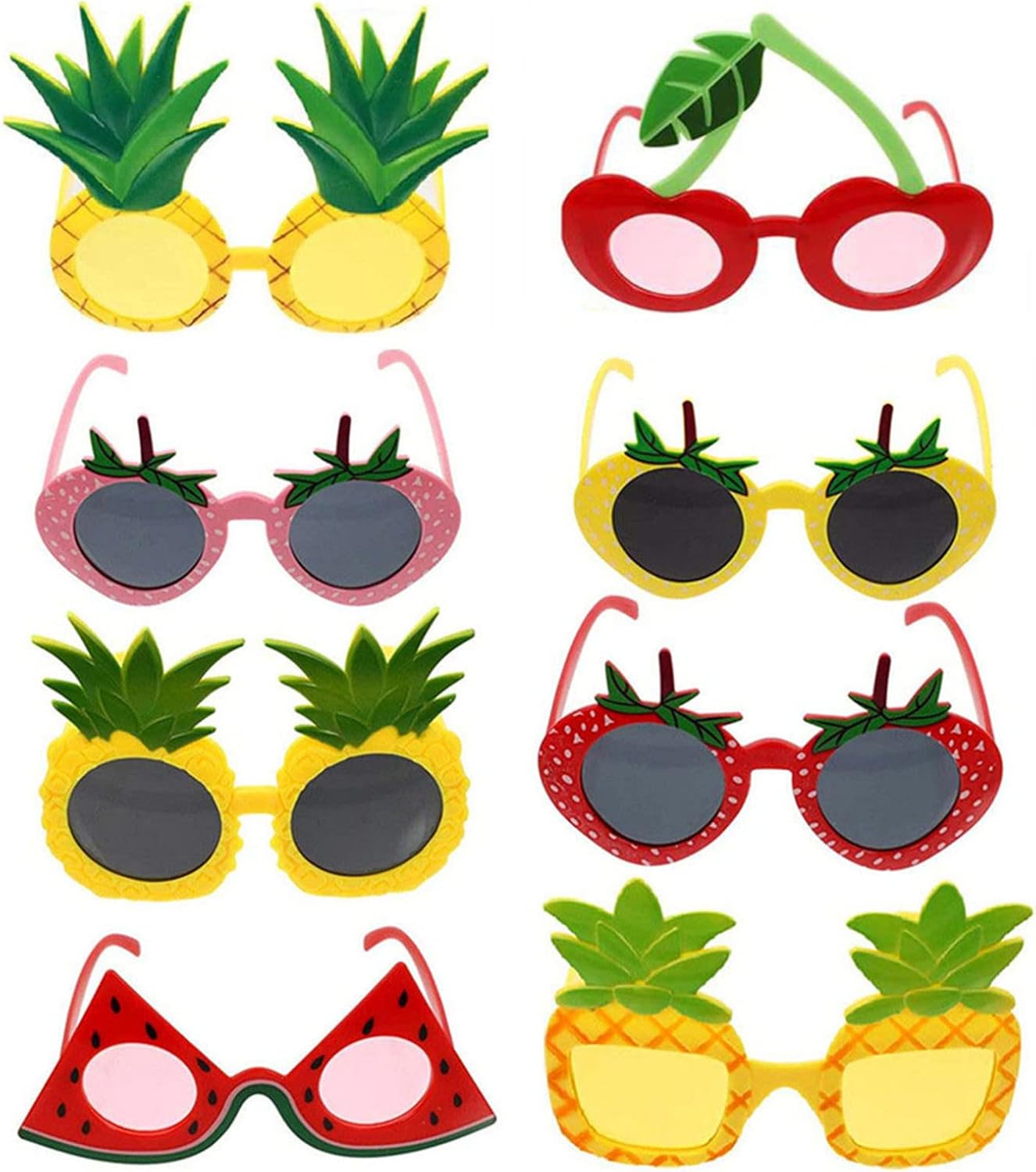 8Pcs Funny Tropical Sunglasses for Luau Party