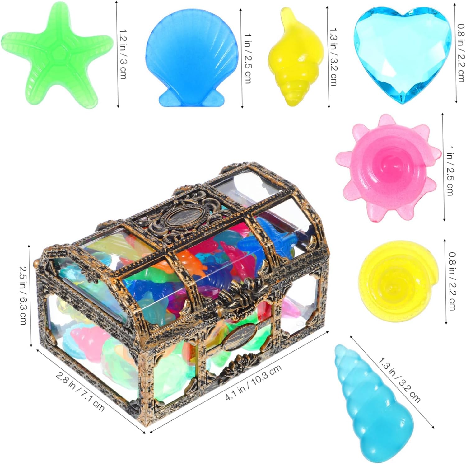 BESTonZON Pirate Treasure Chest Diving Gems Party Favors
