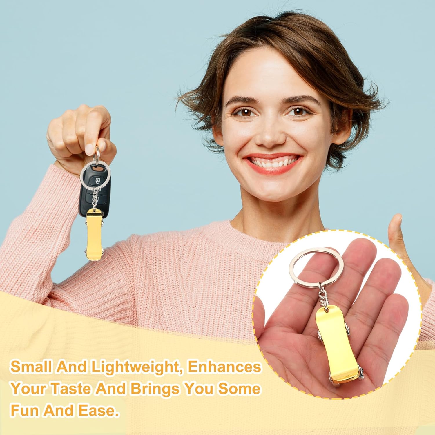 PATIKIL Mini Skateboard Keychain for Men