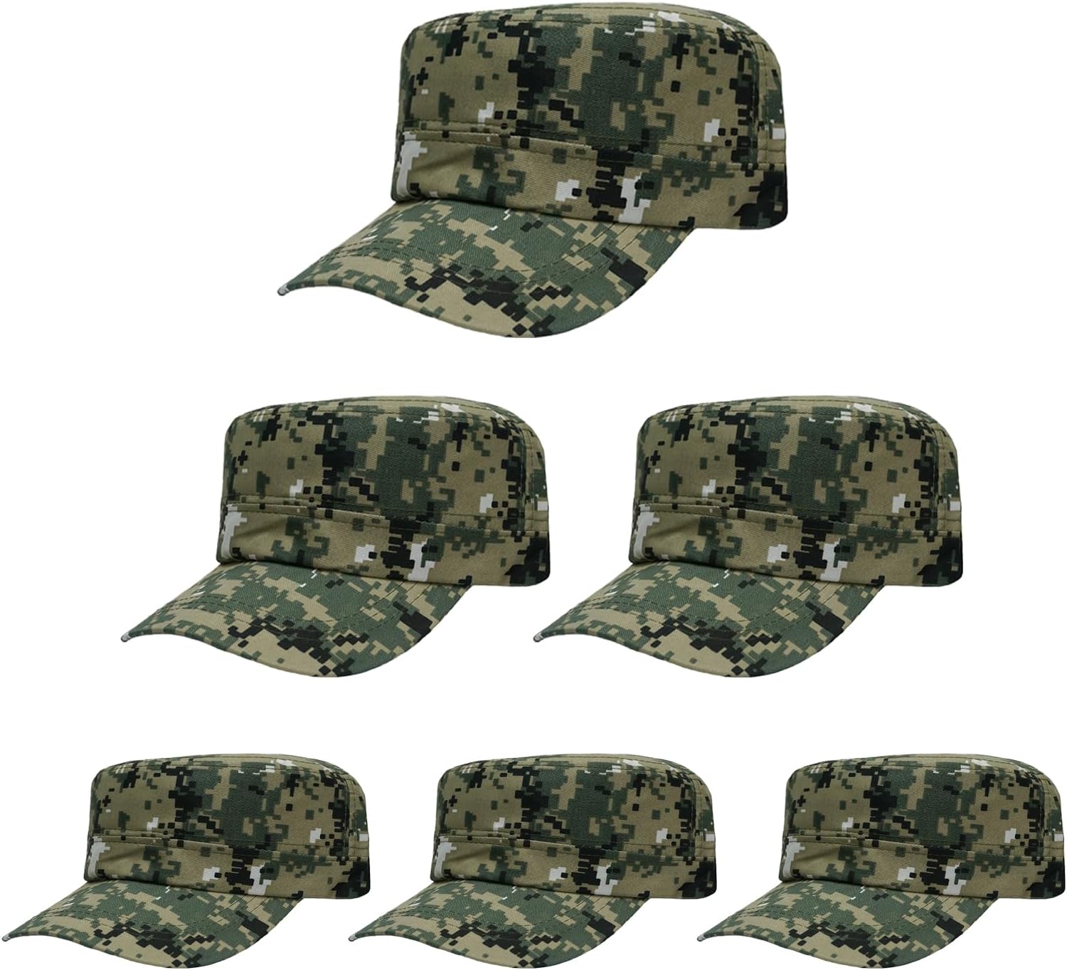 6 Pcs Adjustable Camouflage Military Hats for Kids