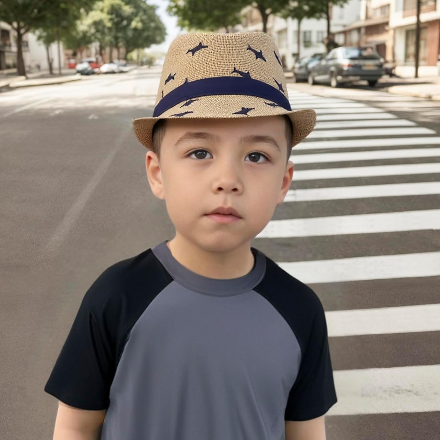 Summer Fedora Hat for Kids 4-8 Years