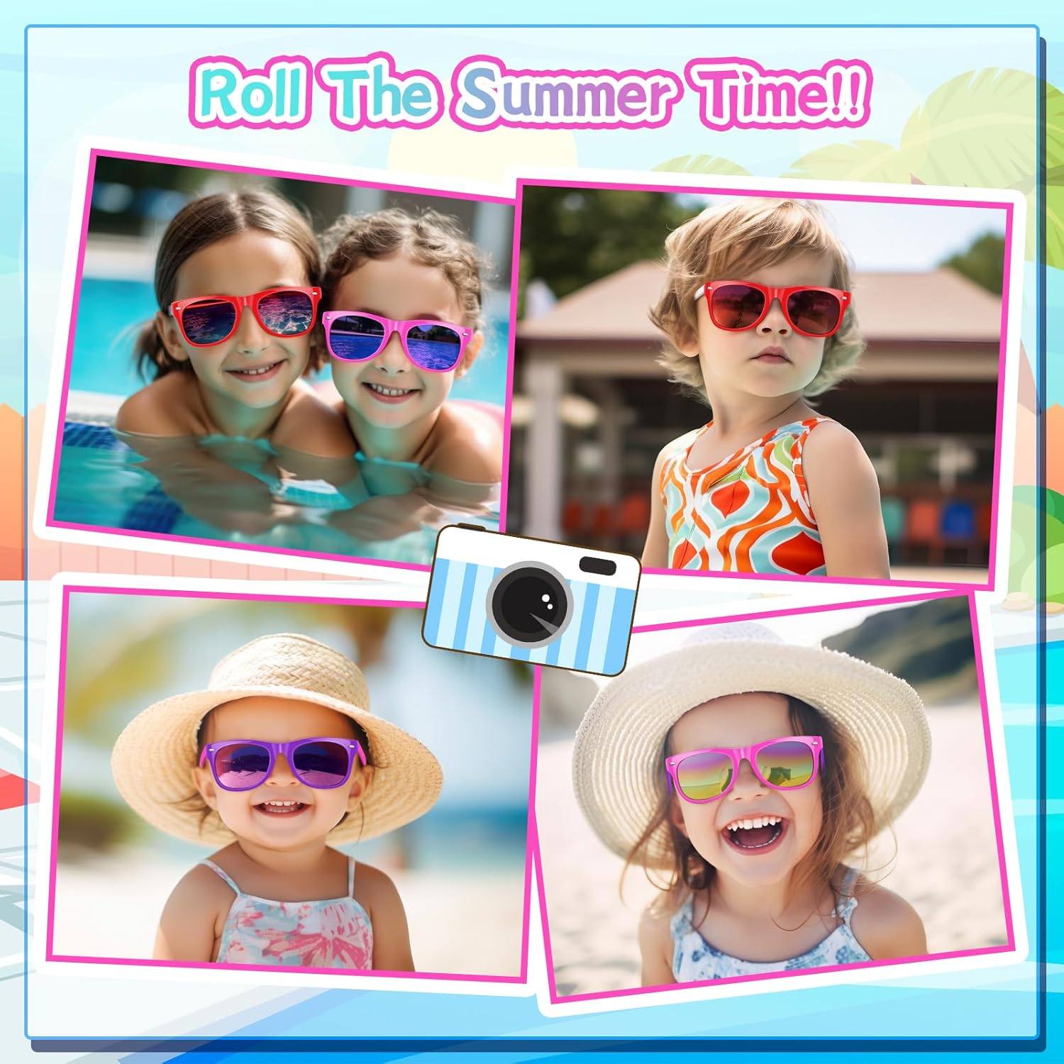 Kids Party Sunglasses 24PCS Bulk for Ages 3-8