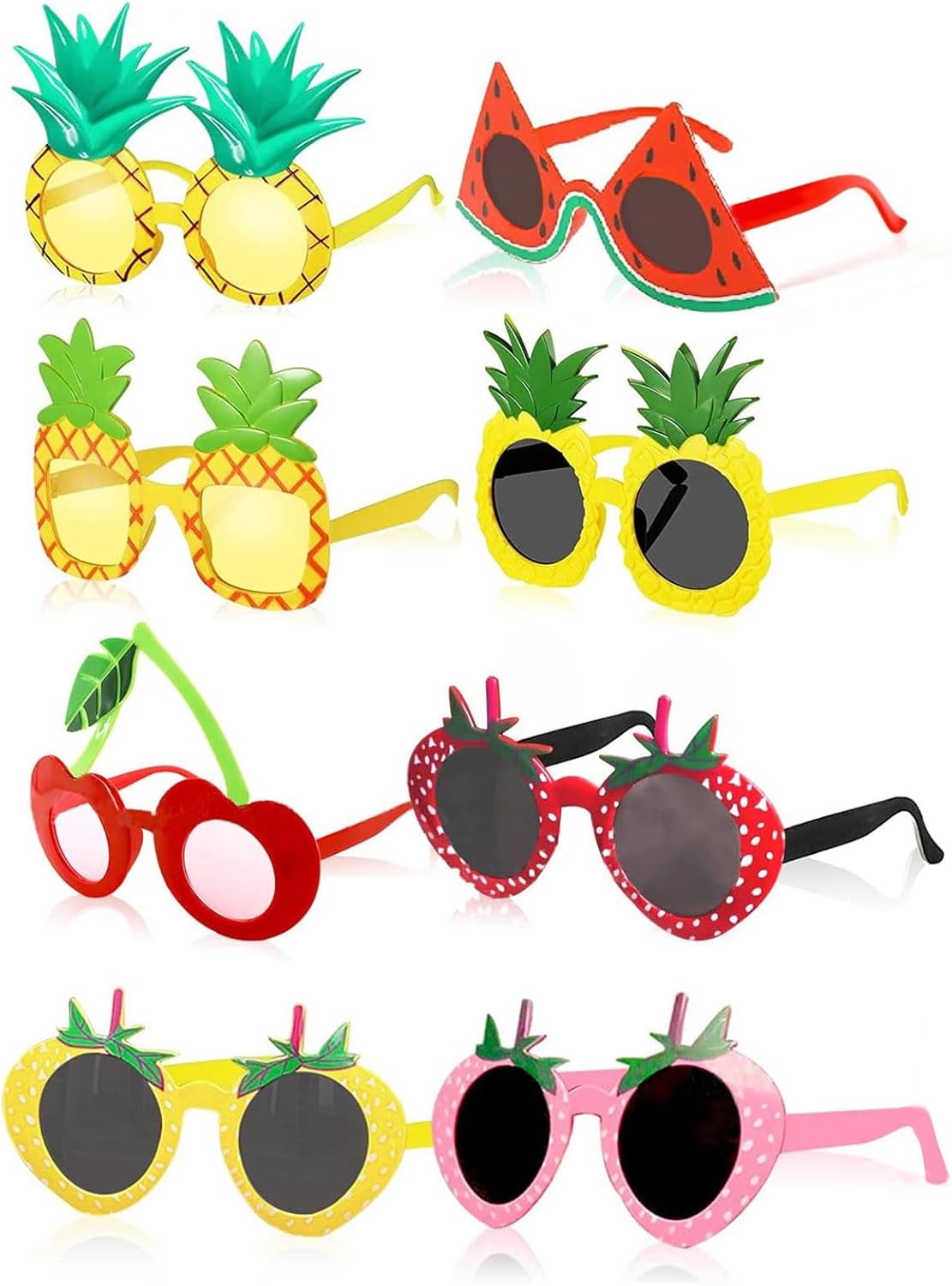 8Pcs Funny Tropical Sunglasses for Luau Party