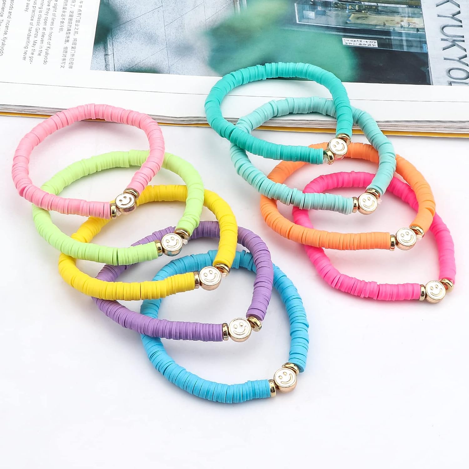 Colorful Stackable Beaded Bracelets for Girls