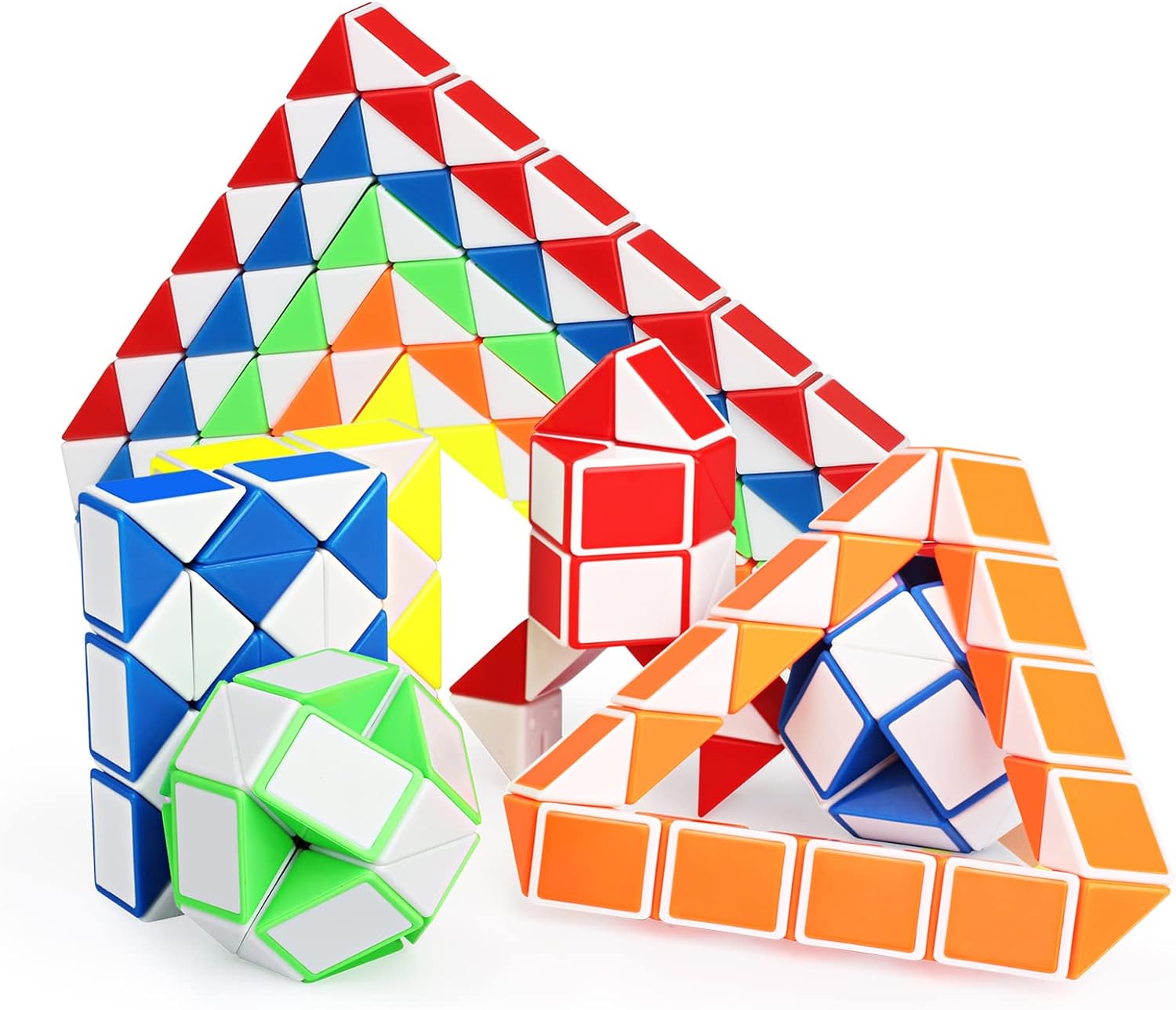 Ganowo 18 Pack Fidget Snake Cube Puzzle Toys for Kids Teens