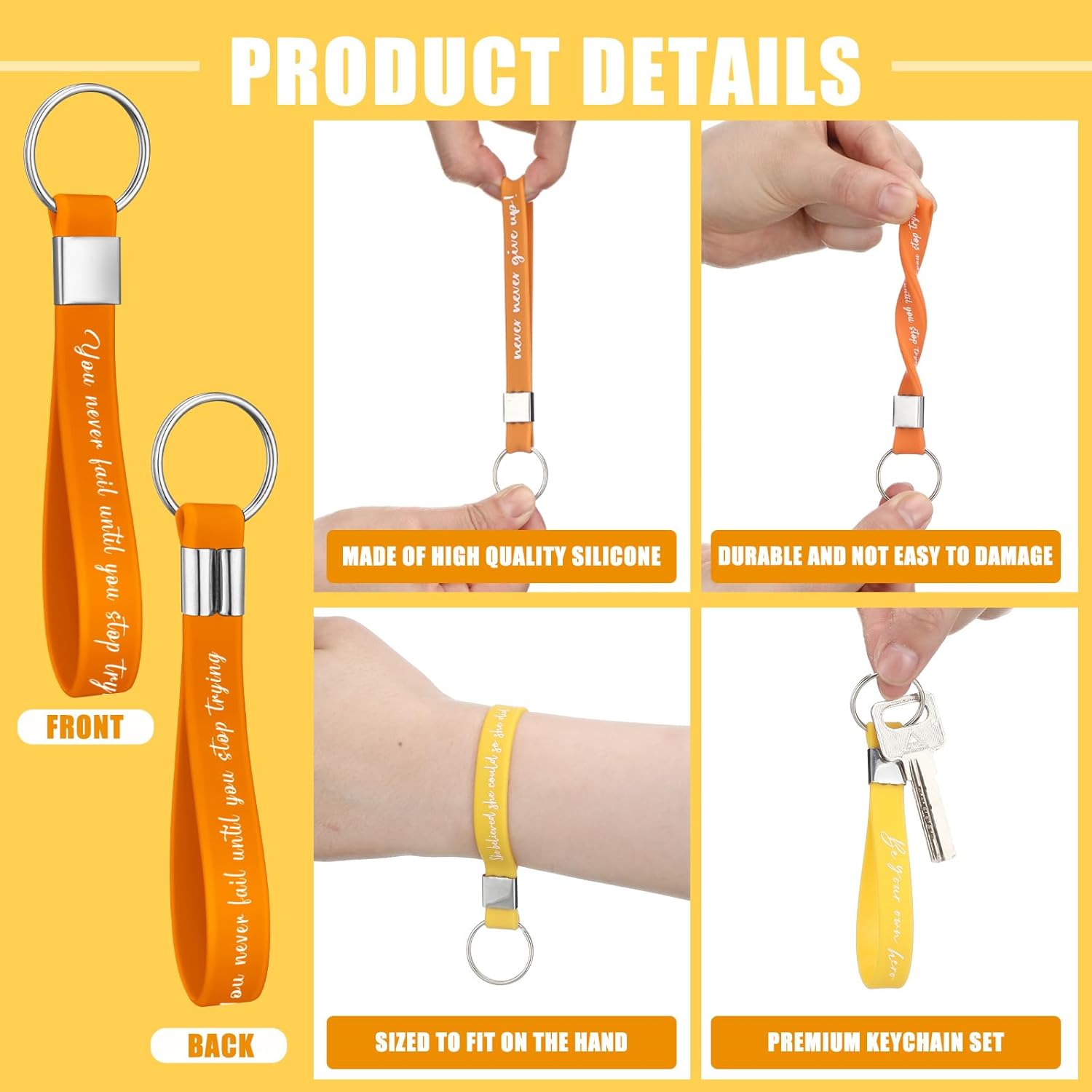 Sasylvia 24 Pcs Inspirational Quote Keychains for Women Men Girls Gifts