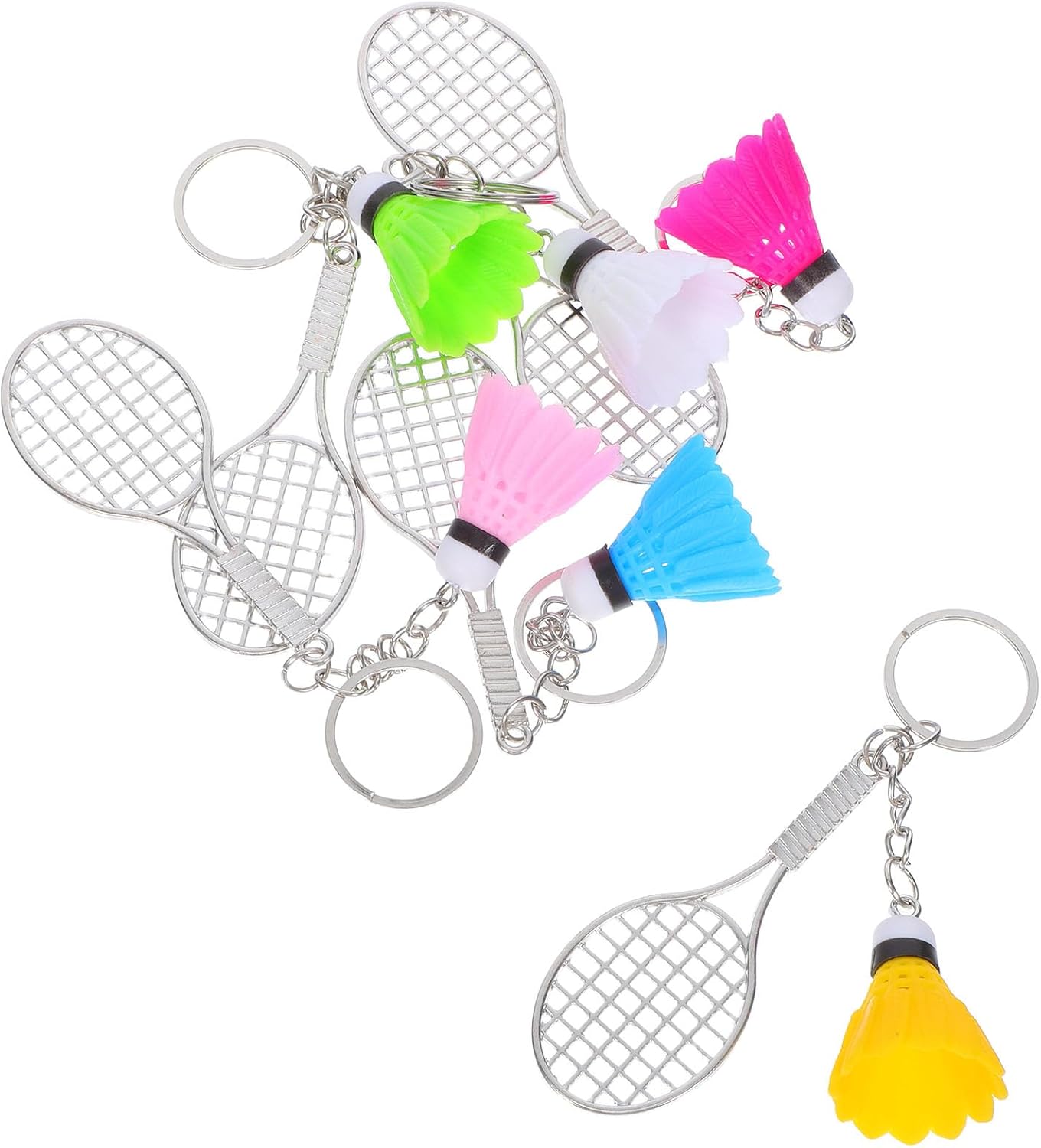 LUOZZY 24 Pcs Mini Alloy Badminton Keychain Set