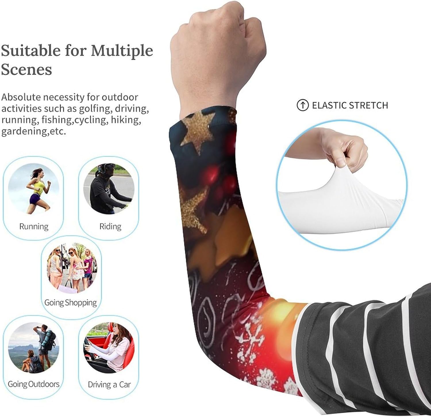 Cooling Compression Arm Sleeves for Men and Women