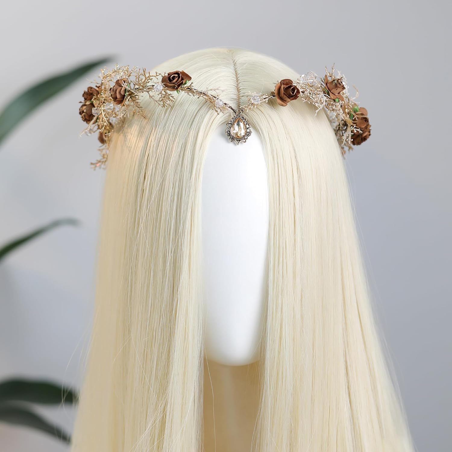 MOSTORY Fairy Flower Crown for Women - Woodland Elf Headwear Costume Accessory