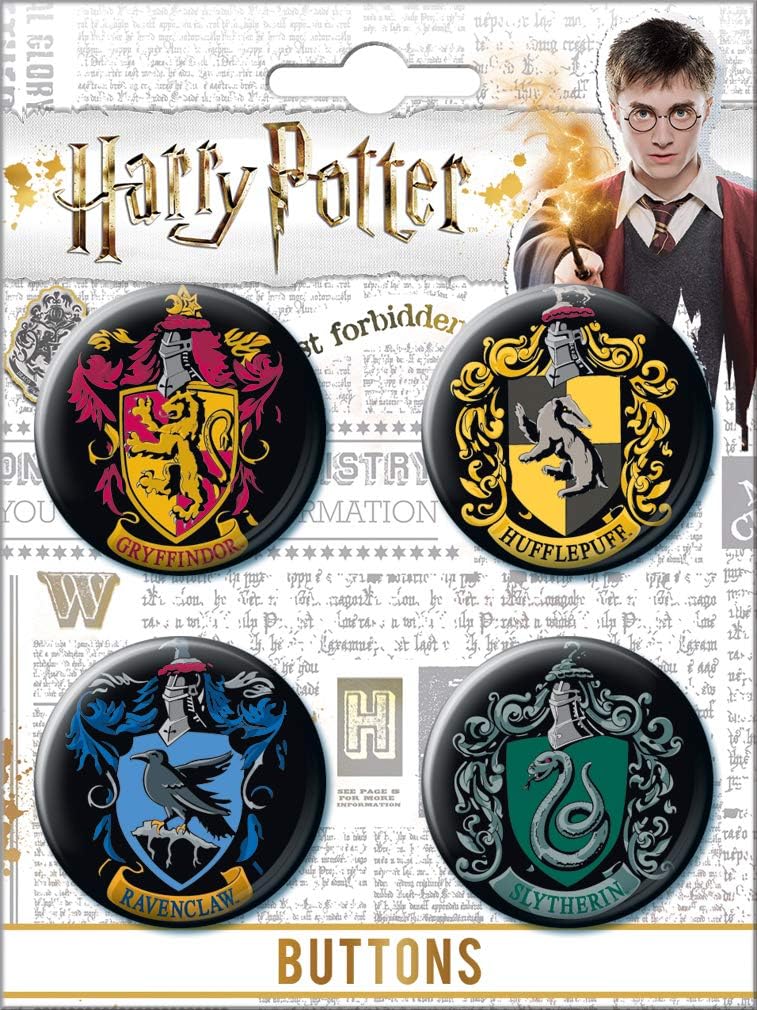 Ata-Boy Hogwarts House Crest Buttons Set of 4 125 Inch Collectibles