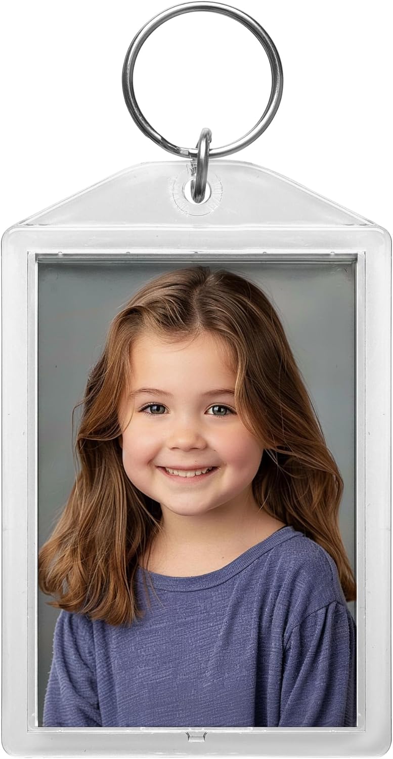 Acrylic Snap-in Photo Keychains with Two Inserts