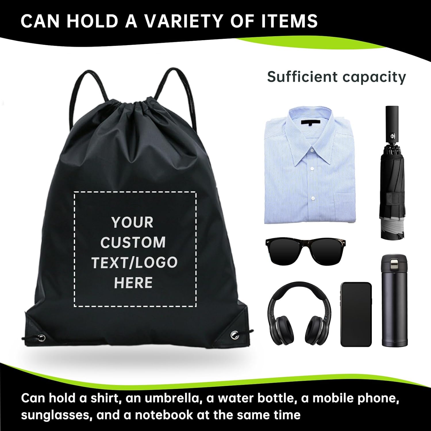 Custom Drawstring Backpacks 10 50 100 200 Pack