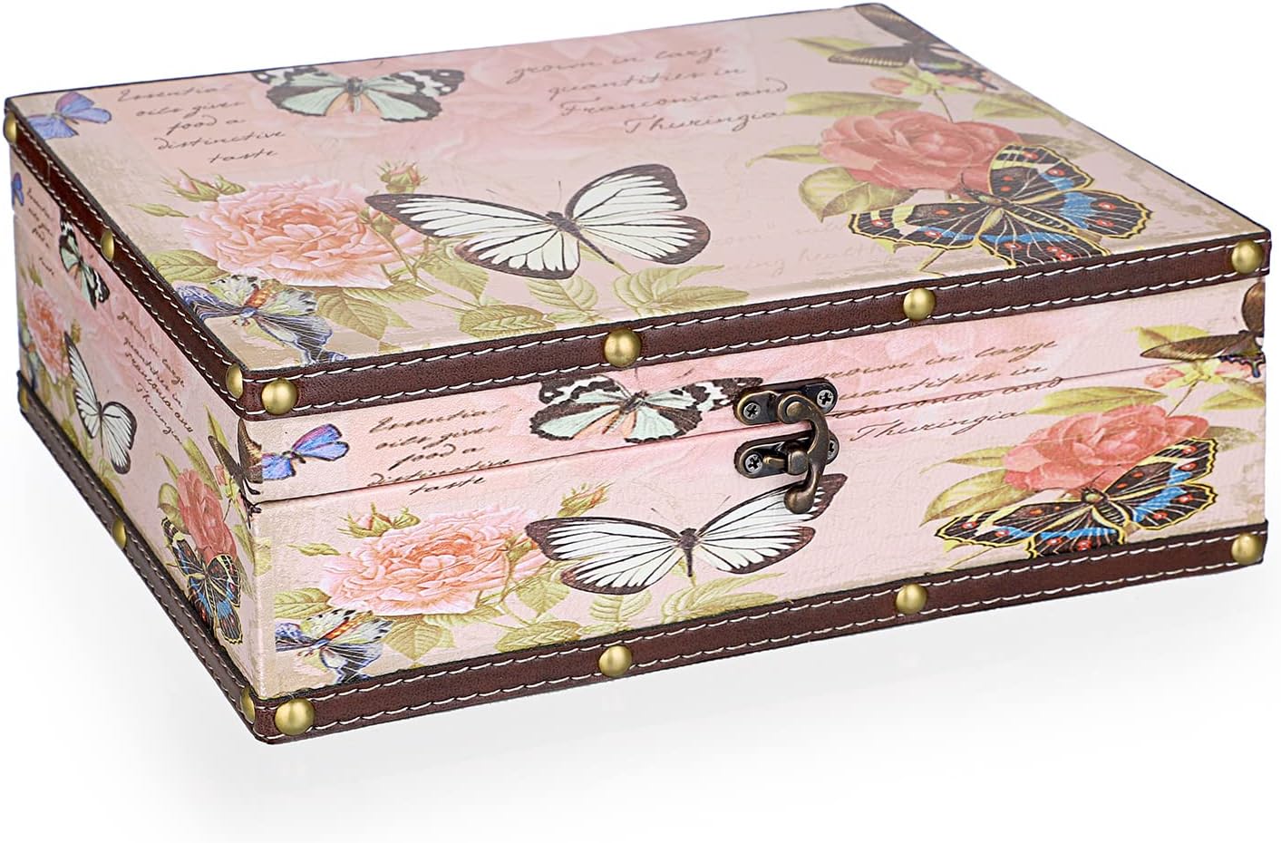 Elldo0 Butterfly Treasure Chest Box for Jewelry and Keepsakes