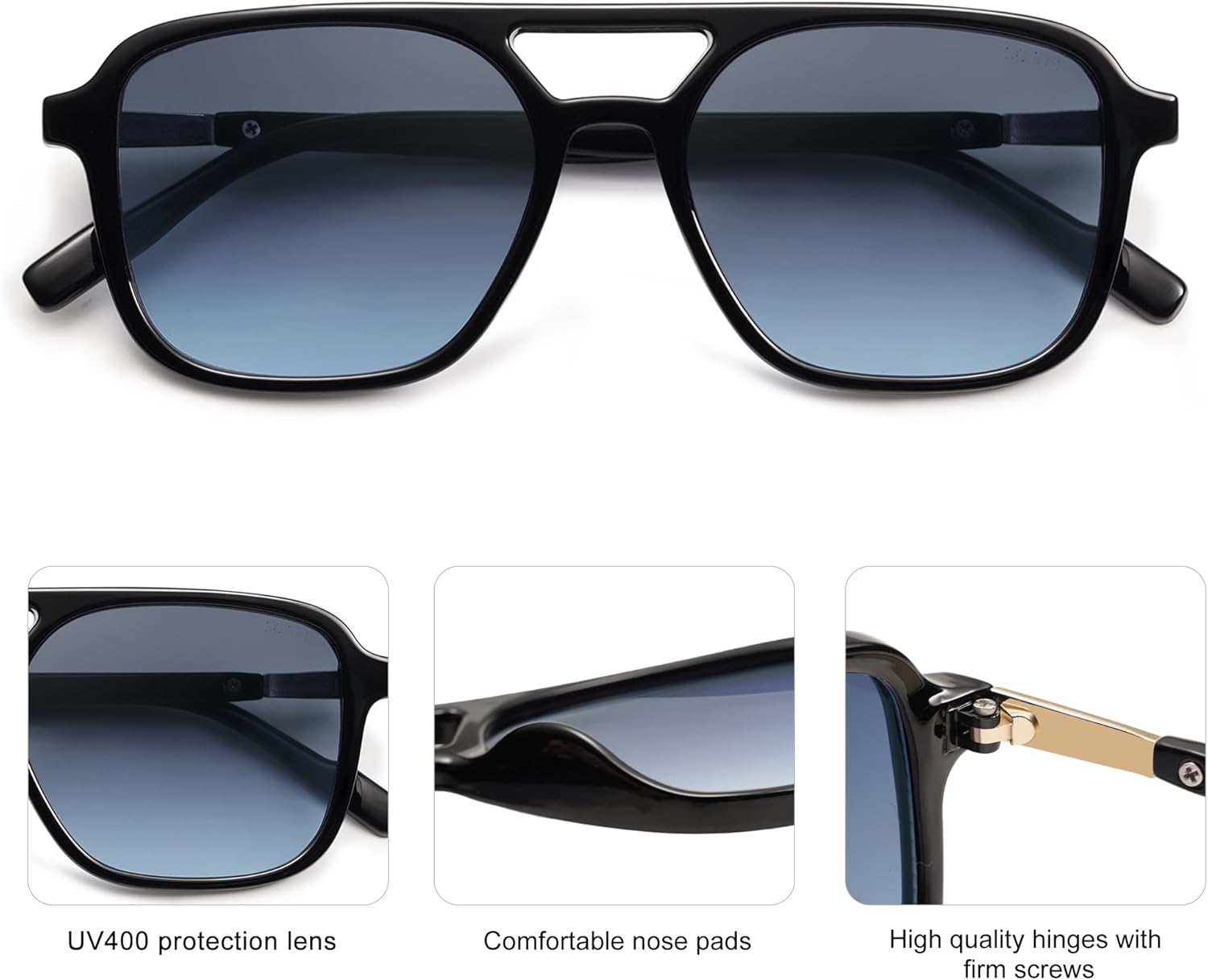 SOJOS Retro Aviator Sunglasses for Women Men 1
