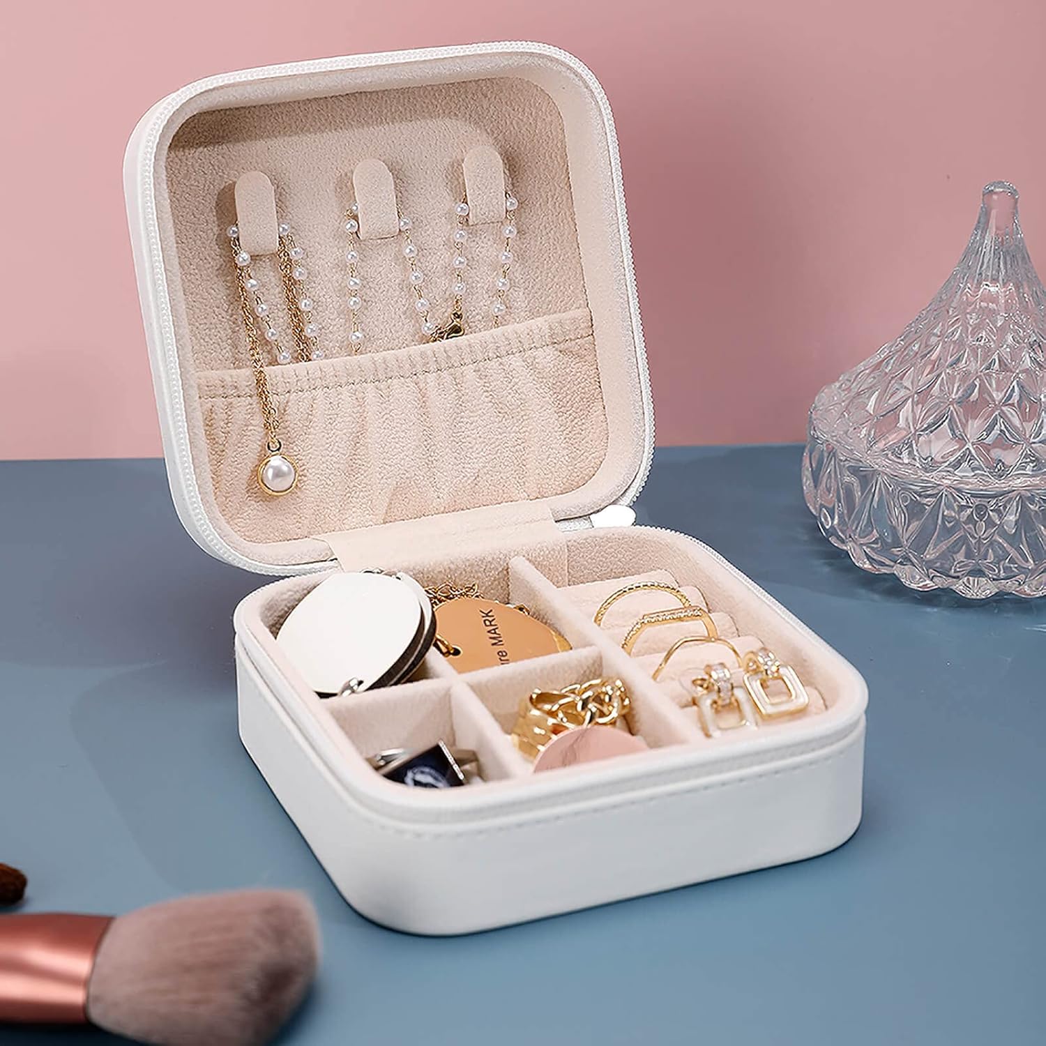 Colorful Skull Travel Jewelry Case for Women